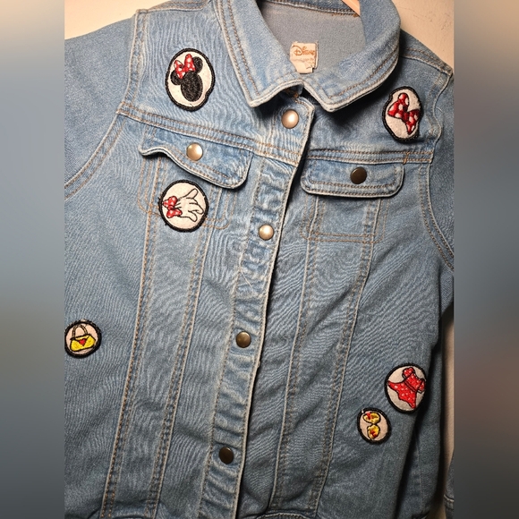Disney Minnie Mouse Denim Jean Jacket Collection by Tutu Couture Girls Size 10 - Picture 3 of 5